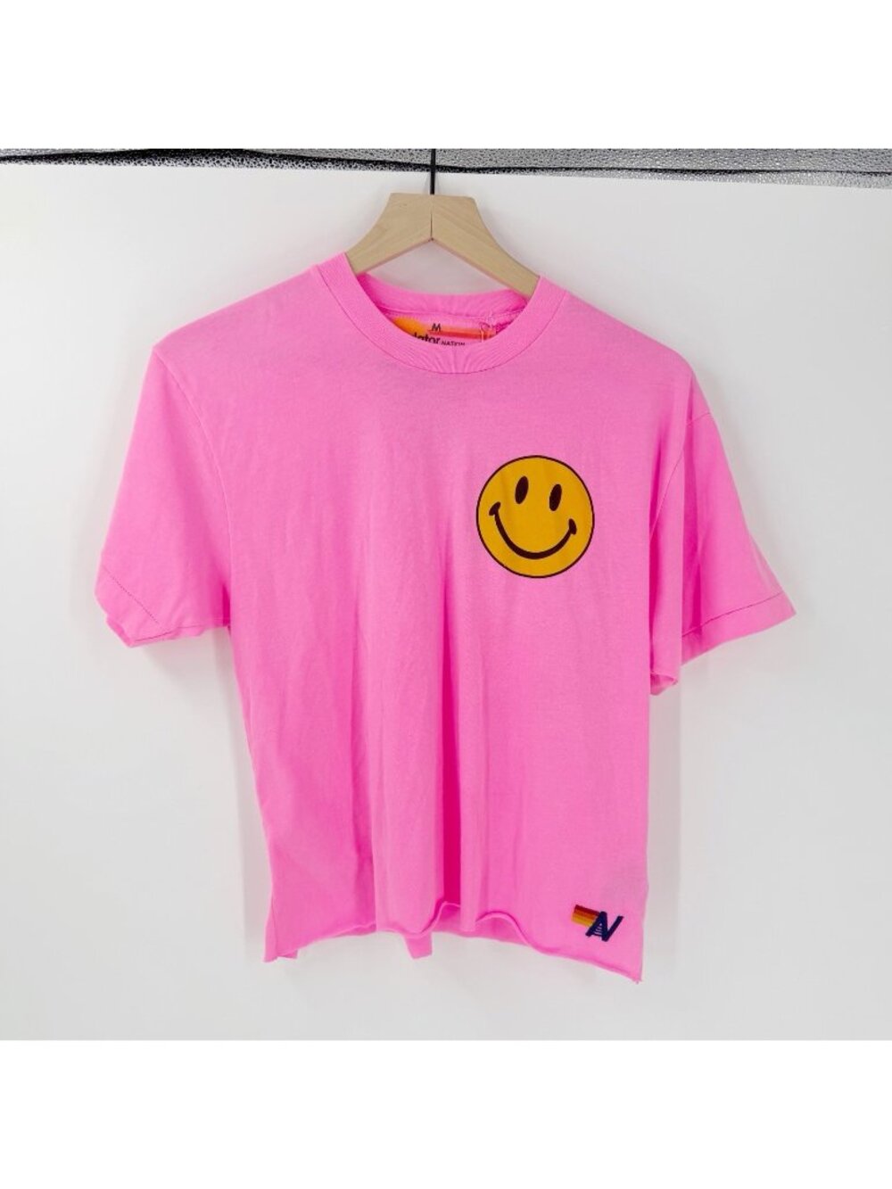 NWOT Aviator Nation Smiley 2 Boyfriend Tee Size M Boxy